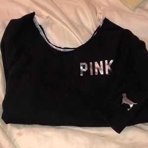 PINK Victoria’s Secret slouchy crew neck metallic